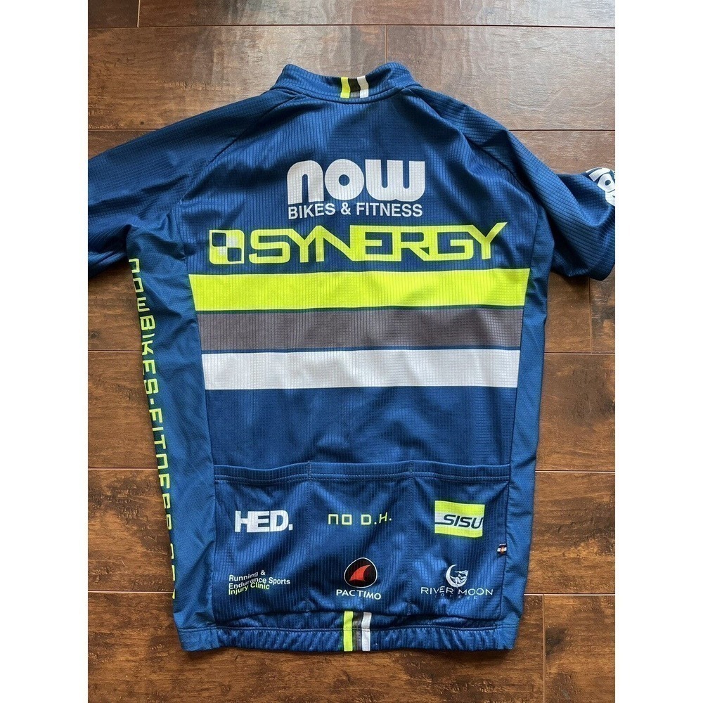 Pactimo Cycling Synergy Now Sponsor Short Sleeve Full Zip Jersey Size M - Picture 8 of 9